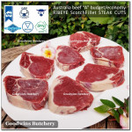 Beef Ribeye Scotch-Fillet Cube-Roll BUDGET frozen Australia AMG steak cuts thickness: 2.5 & 1cm (price/kg)